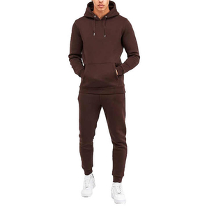 Ensemble de survêtement 2 pièces en molleton de coton épais de qualité supérieure, respirant, pour homme, idéal pour l'hiver - Product Image 1