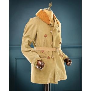 WWII US Vintage Style Trench Coat Made in Genuine Goatskin <b>Suede</b> Leather High Quality Custom Leather <b>Jacket</b> for Men - Product Image 6