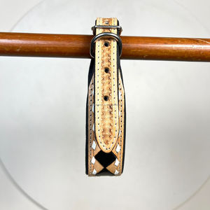 2025 nouveau motif à carreaux usiné à la main en cuir véritable collier de chien conception en gros personnalisé réglable Durable colliers pour animaux de compagnie - Product Image 6