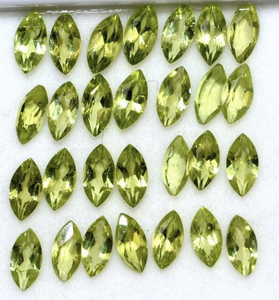 Pierres précieuses naturelles de péridot en forme de marquise, facettées, en vrac, pour la création de bijoux, olivine certifiée, 2x4mm, 3x6mm, 4x8mm, 5x10mm - Product Image 1