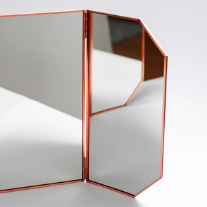 Miroir de maquillage décoratif pour table, bordure en métal, finition cuivre, cadre transparent, qualité d'exportation, prix le plus bas - Product Image 5