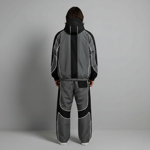 Survêtement Homme Personnalisé Hiver Streetwear Coupe-Vent à Capuche Logo Sérigraphié Bicolore Écologique Coupe Classique Vente en Gros - Product Image 4