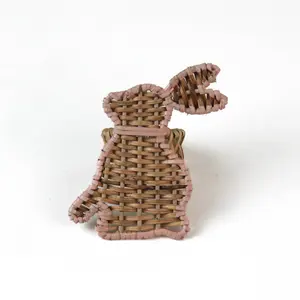Anillo de Servilleta de Ratán Personalizado, Decoración de Mesa de Mimbre Natural, Anillo de Servilleta de Conejo de Ratán para Mesa de Comedor, Restaurante - Product Image 4