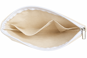 Bolsa de Maquillaje de Lona para Viaje, Organizador de Cosméticos, Tamaño Mediano, Cierre de Cremallera, Estilo Minimalista Portátil, Color Beige, Ecológico - Product Image 3