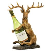 Support à Bouteilles de Vin Moderne en Métal Écologique de Luxe, Sculpture Artistique de Cerf, Présentoir à Vin pour Bar à Domicile