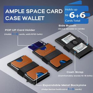 Cartera Delgada para Hombre con Bloqueo RFID y Función Pop-Up para Tarjetas de Visita, Diseño Delgado y Carcasa Metálica - Product Image 2