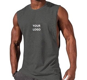 Camiseta sin Mangas con Capucha para Hombre, con Logotipo Personalizado, 100% Algodón, Ecológica, de Secado Rápido, Ligera, Transpirable, Chaleco Deportivo de Verano - Product Image 1