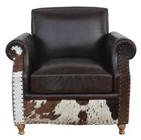 Canapé d'angle en cuir de vachette rustique gonflable et réglable en forme de L, pieds en bois, rembourré, une place, style moderne, pour salon