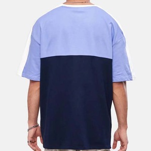 T-shirts pour hommes de style streetwear, col rond, en coton respirant, design personnalisé OEM, couleurs contrastées, grandes tailles - Product Image 5