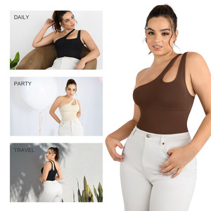 Body sexy asymétrique à découpes pour femme, haute compression, effet ventre plat, amincissant, idéal pour l'été - Product Image 2
