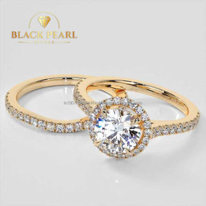 Diseño personalizado 1CT Moissanite boda anillos de compromiso oro sólido 10K 14K 18K corte estilo clásico Ajuste de garra - Product Image 2