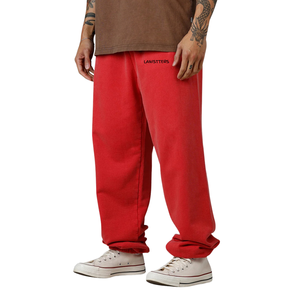 Pantalon en molleton ample personnalisé pour homme, jambe large, taille à cordon, ourlet ouvert, petit logo, style streetwear, fournisseur d'usine de vêtements OEM - Product Image 5
