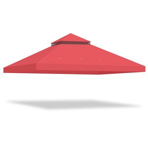 Gazebo Pergola Rosso 3x3m con Tettoia 2T - Product Image 1