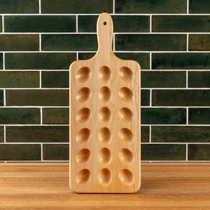Plato de madera para huevos rellenos con 12 agujeros, soporte de madera para huevos rellenos para encimera, bandeja decorativa de cocina para huevos rellenos - Product Image 5