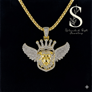 Joyería Hip Hop Jasen Iced Moissanite al por mayor, colgante de corona de león con alas de plata de ley 925, certificado IGI para venta al por mayor. - Product Image 1