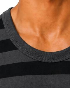 Charcoal Gray Black <b>Striped</b> Men Cotton Tank <b>Top</b> Sleeveless <b>Vest</b> Casual Summer Gym Fitness Shirt Breathable Loose Fit Streetwear - Product Image 6