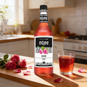 Jarabe de Rosa Mojee, Botella de 1000 ML, Sabor Floral Dulce, Sin Saborizantes Artificiales para Bebidas - Product Image 3