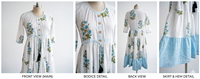 Robe Kali en coton à imprimé floral bohème pour femme - Midi ethnique à manches longues avec pompons et motifs de travail artisanal Jaipuri