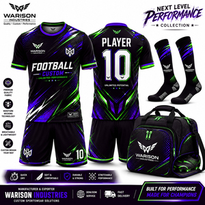 Professional Soccer Team Uniform Set Custom Football Jersey Shorts Socks Sports Bag Kit With Custom Name And Number - Product Image 4