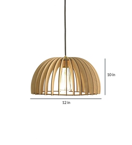 Wholesale wooden pendant <b>light</b> custom timber slats hanging lamp manufacturer offers bulk nordic wood dome <b>ceiling</b> fixtures OEM - Product Image 2