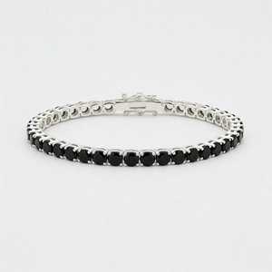 Pulsera de tenis de ónix negro, plata de ley 925, hecha a mano, joyería elegante y minimalista, regalo para mujer - Product Image 3