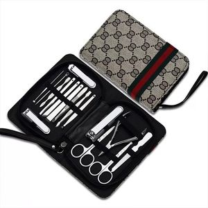 High Quality 5 1/10 1 Manicure Pedicure <b>Tool</b> Kit Stainless Steel Nail Clippers Cleaning Accessories <b>Leather</b> Packaging Teen Use - Product Image 2