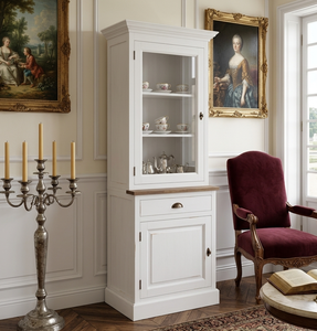 Modern Eco-Friendly Durable Dominic Cabinet Premium Solid Wood Slim Display Hutch Glass Door for Small Space Living Room Office - Product Image 4