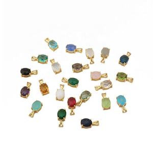 Handcrafted White Agate Gemstone <b>Pendant</b> Oval Shape Gold Plated Elegant Brass Jewelry for Gift Making Wholesale Supply - Product Image 3