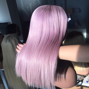 Precio de fábrica 100% Raw Virgin Vietnamita Humano Trama Encaje Peluca Hueso Recto Lila Color Super Doble Extensiones de cabello - Product Image 4