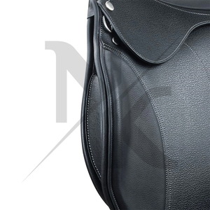 Silla de montar de doma y salto para caballos de alta calidad - Silla de contacto cerrado inglesa de cuero genuino, productos de carreras de caballos ingleses de la India - Product Image 3