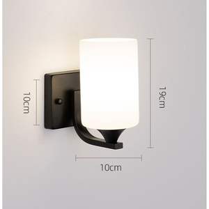 American Moder Style Indoor LED Wall Mount <b>Lamp</b> <b>Black</b> Matte White Glass Shade Farmhouse Bedroom <b>Bedside</b> Wall <b>Lamps</b> Wall Sconces - Product Image 5