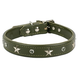 Top Supplier Wholesaler Manufacturer India's Exclusive Genuine Handmade Leather Dog Collar Solid Crystal Stars Rivet <b>Studs</b> - Product Image 4