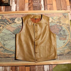 Chaleco de cuero para hombre, corte ajustado, estilo urbano, chaleco de cuero para hombre, ropa de moda, chaleco de cuero para hombre, look casual urbano, chaleco de cuero auténtico - Product Image 4