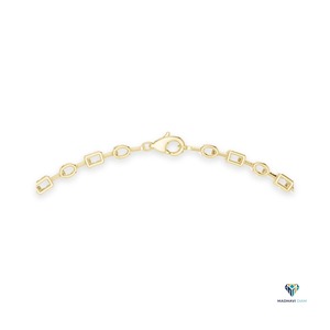 21.178 CT Yellow Gold Emerald Cut Lab Grown Diamond <b>Necklace</b> in 14K Solid Gold, Multi-Shape Drop <b>Statement</b> <b>Necklace</b> for Weddings - Product Image 4