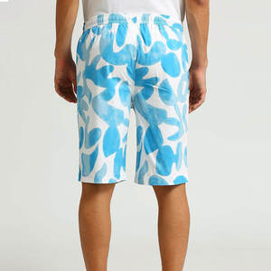 Mens Blue <b>White</b> Solid Casual <b>Shorts</b> Drawstring Breathable Quick Dry Canvas Summer Beach - Product Image 3