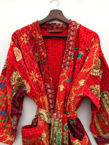 Batas Kimono de Algodón para Mujer con Bordado y Patchwork Kantha, Tallas Grandes, para Verano y Otoño, Ropa de Playa - Product Image 4