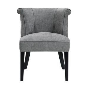 Chaise d'appoint moderne pour salon, 1 pièce, finition expresso, pieds en tissu anthracite, dossier incurvé, rembourrage en mousse - Product Image 2