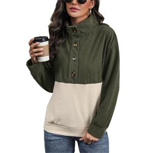 Femmes automne hiver mode lâche col montant manches longues dame Streetwear nouvelles femmes imprimé brossé brodé éponge vêtements - Product Image 3