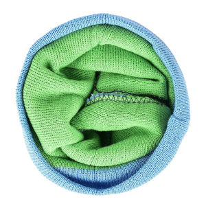 Unisex Color Blocking Beanie Hat Green Blue Knit <b>Winter</b> <b>Cap</b> Casual Adult 56-58CM Acrylic Material - Product Image 4
