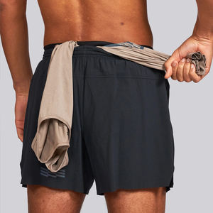 กางเกงขาสั้นลำลองผู้ชายผ้าแคนวาสผสมโพลีเอสเตอร์/คอตตอน เอวกลาง ผูกเชือก ปรับได้ ความยาวระดับเข่า พิมพ์โลโก้ตามสั่ง เป็นมิตรกับสิ่งแวดล้อม - Product Image 2