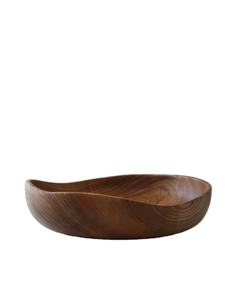 Bol en bois rond moderne en bois de manguier fabriqué à la main pour servir une salade de fruits ou un plateau en bois à usage décoratif pour la décoration de la cuisine - Product Image 1