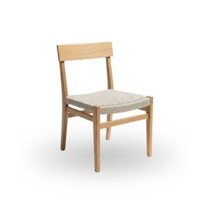 Chaise de salle à manger en teck massif, écologique, durable, avec assise tressée, design minimaliste pour restaurant, hôtel, maison, salon, salle à manger - Product Image 2