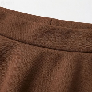 Women A-Line Mini <b>Skirt</b> Solid Color <b>Elastic</b> Waist Pleated Design Comfortable Polyester Fabric All Seasons Wear - Product Image 4