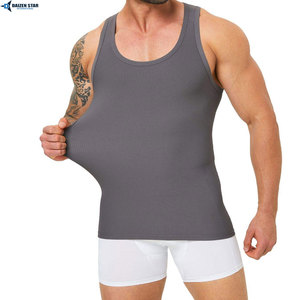 Men's Black Sleeveless Tank Top O-Neck Solid Color Knitted Quick Dry Casual Style - Product Image 2