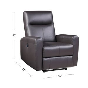 เก้าอี้เอนหนังสีน้ำตาลมีพนักพิงหุ้มสบาย - Product Image 3