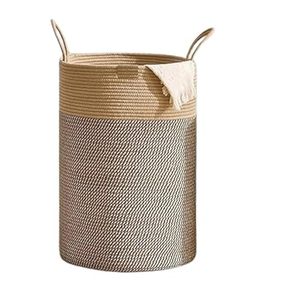Customised Handwoven Natural Material <b>Foldable</b> Round 95L Clothes Hamper Gift <b>Basket</b> Toys Organizer Cotton Rope Laundry <b>Baskets</b> - Product Image 1
