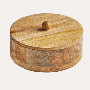 Boîte à roti en bois faite à la main de qualité supérieure Boîte de rangement de tortilla de haute qualité pour servir des aliments Casserole Chapati en bois-23 - Product Image 1