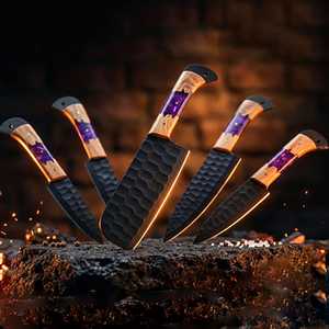 Handmade Premium Stainless Steel Chef <b>Knife</b> Set with wood Handle Design for Home <b>Kitchen</b> Cooking Food Preparation Chef <b>Knife</b> Set - Product Image 6
