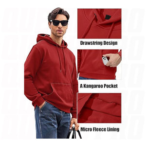 Sudadera con Capucha de Forro Polar Ligero y Suave para Hombre, Sudadera Informal Activa para Hacer Ejercicio, Uso Diario, Sudadera con Estampado de Diseño - Product Image 4