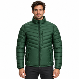 Manteau d'hiver matelassé léger pour homme, taille personnalisée, col montant, poches zippées, vêtement d'extérieur rembourré, tenue décontractée quotidienne - Product Image 5